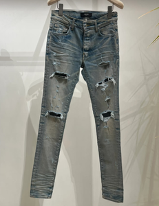 <span class=keywords><strong>Pantaloni</strong></span> in denim da <span class=keywords><strong>uomo</strong></span> a vita alta, lavaggio chiaro, vestibilità dritta, in maglia, tinta unita, estivi, casual, sportivi, hip hop, per tutti i giorni - Product Image 4