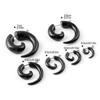 Plugs d'oreille spirale gothique en acrylique, dilatateurs d'oreille 3-10mm, écarteurs d'oreille à tige en acier, bijoux de piercing corporel style punk urbain unisexe