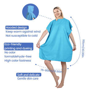 Serviette de plage en gros, poncho de surf en microfibre surdimensionné, à séchage rapide, anti-sable, avec logo personnalisé, certifié OEKO-TEX, idéal pour l'été et la natation - Product Image 4