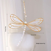 Attrape-soleil en métal en forme de libellule, ornements suspendus pour fenêtre, décoration intérieure, ailes d'elfe, artisanat en cristal, décoration de voiture, cadeaux de pendaison de crémaillère