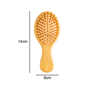 Mini cepillo de <span class=keywords><strong>bambú</strong></span> al por mayor, cepillo de viaje de madera pequeño, cepillo de paleta para masaje del cuero cabelludo, cepillo de bolsillo desenredante para cabello húmedo o seco - Product Image 2