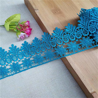 Bordure en dentelle chimique soluble dans l'eau en polyester multicolore, 15 yards, accessoires de rideaux, dentelle brodée
