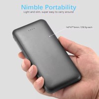 Benutzer definiertes Logo Tragbar Hochwertiges ABS Slim 10000Mah 20000mAh Hochleistungs-Power bank Mobiles Ladegerät mit Dual-USB