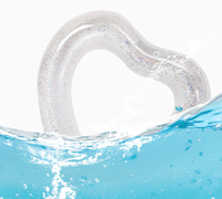 Bouée de piscine gonflable en PVC écologique en forme de cœur pour femmes adultes, idéale pour l'été et la plage, pour s'amuser