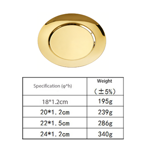 Assiettes de service rondes en acier inoxydable avec logo personnalisé, compatibles lave-vaisselle, empilables, pour hôtels, restaurants, mariages et traiteurs - Product Image 6
