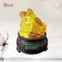 Bisnis Online Penjualan Terbaik Patung Resin Tiongkok Pemahat Katak Uang Emas Mengumpulkan Seni Katak Kerajinan Fengshui