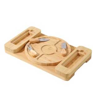Planche à fromage en bambou avec ensemble de couteaux, plateau de découpe en bois 3 pièces pour la cuisine - Product Image 5