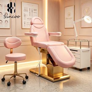 Cama de Masaje Facial de Lujo con Base Dorada de Acero Inoxidable y 3 Motores, Modelo Curvo, la Más Vendida en Canadá para Esteticistas - Product Image 1