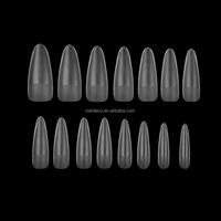 Faux ongles XL en amande, 15 tailles, ultra fins, avec cuticule pré-polie, en gel doux, finition mate, pour salon de manucure