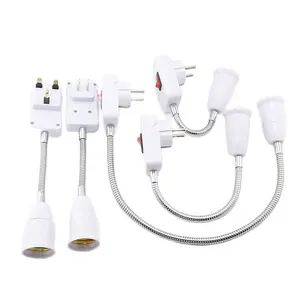 Adaptateur <span class=keywords><strong>convertisseur</strong></span> d'extension d'<span class=keywords><strong>ampoule</strong></span> de lampe E27 support de base de douille de lampe murale prise ue/royaume-uni - Product Image 1