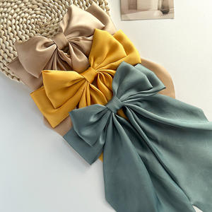 Accessoires capillaires vintage d'été pour femmes, grandes barrettes en satin, pinces à cheveux en soie, nœuds papillon, mode féminine - Product Image 5