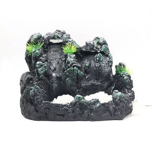 Fontana in Resina con Effetto Roccia e Cascata di Sabbia Bianca per Acquario - Product Image 1