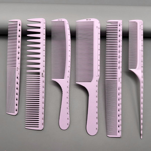 Peine Profesional para Cortar el Cabello, Color Morado Claro, <span class=keywords><strong>con</strong></span> Escala, Peine de Precisión de Doble Cara <span class=keywords><strong>con</strong></span> Punta Fina para Peinar el Cabello de Mujer - Product Image 1