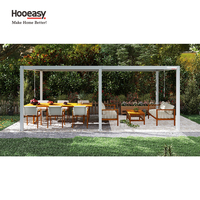 Pergola bioclimatique Hooeasy pour jardin extérieur, structure métallique autoportante, toit à lamelles inclinables manuellement, protection contre le soleil et la pluie