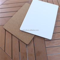 Tapis de Table imprimable personnalisé, nouveau, accessoire de Table en MDF, Sublimation blanc, avec napperon naturel en liège, 20x28cm, vente en gros
