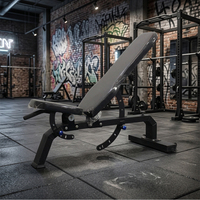 Banc de musculation professionnel réglable inclinable, déclinable et plat avec roues de transport pour la salle de sport et l'entraînement physique