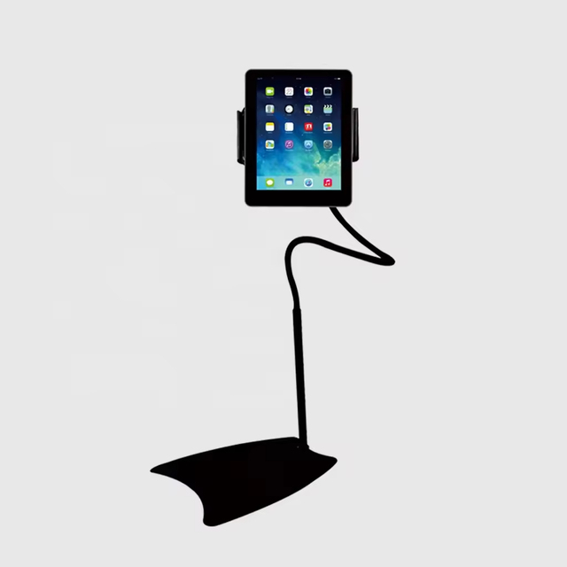 Adjustable Height ABS Material Tablet Phone Holder Long Arm Flexible Free Angle Floor Stand for Desk Use