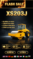 Rouleau compresseur d'occasion 2025, modèle XS203J, avec moteur Shangchai 128 kW, largeur de tambour 2,1 m, rouleau simple en acier