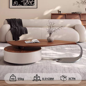 <span class=keywords><strong>Tavolino</strong></span> da <span class=keywords><strong>Salotto</strong></span> Contemporaneo con Piano in <span class=keywords><strong>Legno</strong></span> di Noce Irregolare <span class=keywords><strong>e</strong></span> Base Rotonda con Supporto in <span class=keywords><strong>Metallo</strong></span> per Soggiorno - Product Image 6