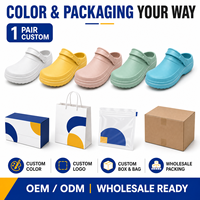 Sabots personnalisés à bout fermé unisexe, chaussures à enfiler sans trous, sangle de talon pivotante, semelle épaisse, décontractées, vente en gros, logo personnalisé, couleur, emballage