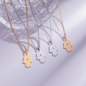 Collier Pendentif Tendance Calligraphie Arabe Musulmane <span class=keywords><strong>en</strong></span> Acier Inoxydable Bijoux de Mode Vente <span class=keywords><strong>en</strong></span> Gros Aïd pour Femmes et Hommes - Product Image 1