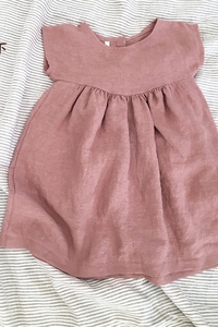 Vestido de lino para bebés, <span class=keywords><strong>pijama</strong></span> de estilo sencillo con volantes, lavado a la piedra, 100% puro - Product Image 5