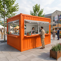 Kiosque-bar conteneur, café en conteneur maritime, stand alimentaire extérieur 10ft 20ft avec fenêtre relevable, peinture personnalisée