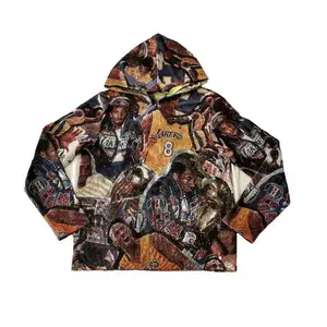 Benutzer definierte Decke Hoodie Benutzer definierte 3D Jacquard Tapisserie Marke Pullover Hoodie Tapisserie Pullover Musik Benutzer definiertes Logo Erwachsene Männer gewebt