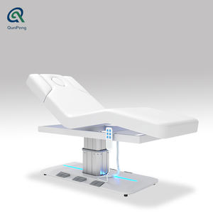 Qunpeng <span class=keywords><strong>2025</strong></span> nuova vendita calda Base bianca letto Spa cosmetico curvo lettino da massaggio elettrico con luce Led Medical frustino Extension letto - Product Image 2
