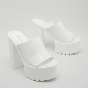 Thin <b>White</b> High <b>Heels</b> Summer Breathable Anti-Slip Comfortable Outdoor Leisure Pumps for Attending Dinners - Product Image 1