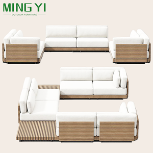 أطقم أرائك فاخرة من خشب الساج للحدائق للبيع بالجملة، أثاث خارجي مضاد للماء للفناء والحدائق - Product Image 1