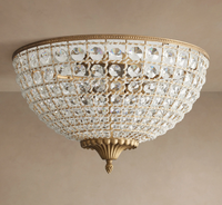 Lustre en cristal de luxe américain à montage encastré, luminaire décoratif pour chambre à coucher, cuisine, salle à manger, salon