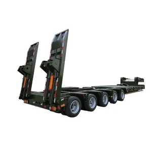 Reboque de escavadeira com 3 eixos e 4 carregadeiras de 60 toneladas semi-reboque Lowboy pescoço de ganso para venda