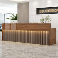 Meubles de bureau commerciaux de luxe légers de style médiéval, ensemble complet en MDF, armoire, comptoir de réception pour salon de beauté, restaurant