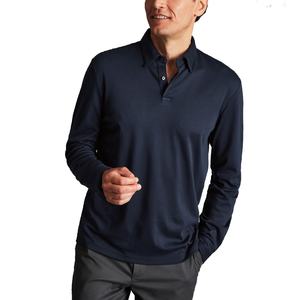 Chemises polo pour hommes avec logo personnalisé en gros, vêtements de sport, manches longues, haute qualité, polo de golf unisexe pur - Product Image 1