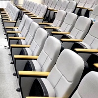 Chaise de théâtre populaire au design exquis, siège d'auditorium rembourré en tissu avec tablette d'écriture pour cinéma