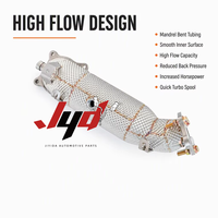 Tuyau d'échappement JYD compatible avec Honda Civic Type-R FK8 2.0T 2017-2021, downpipe catalyseur haute performance en acier inoxydable 304 avec bouclier thermique, style OEM, fixation par boulons