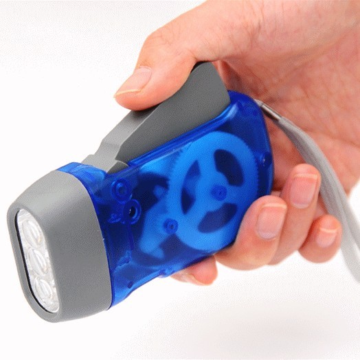 Mini 3-LED Emergency Use Hand-Operated Automatic Power Generation Flashlight Convenient Keychain Pocket Torches