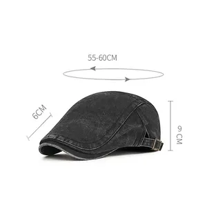 Nouvelle Casquette Béret en Jean Rétro Décontractée de Haute Qualité et Durable, en Coton, Style <span class=keywords><strong>Boulanger</strong></span>, à Visière Ajustable, pour Adulte - Product Image 3