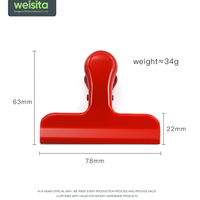 Pince de fermeture à ressort métallique de 78 mm avec logo personnalisé OEM, pince Bulldog pour sacs de café, de collations, de chips, pour la cuisine, la maison, le bureau, le rangement