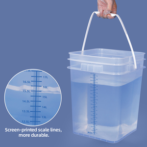 Cubo de plástico cuadrado de <span class=keywords><strong>4</strong></span> <span class=keywords><strong>litros</strong></span> y 1 galón a precio de fábrica con línea de escala para mezclar <span class=keywords><strong>pintura</strong></span> Cubo cuadrado de alta calidad con asa de tapa - Product Image 5