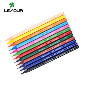 High quality woodless barrel 12 color pencil woodless Color Drawing pencil for Children