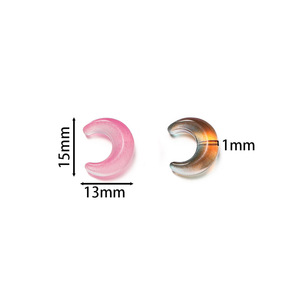<b>Crystal</b> Lampwork Glass Half Moon <b>Beads</b> For <b>Bracelet</b> Making AC4052 - Product Image 2