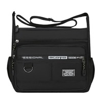 Tas Selempang Pria Fashion Kapasitas Besar Bahan PU Tahan Air Ringan, Tas Ransel Multi-saku Bisnis Kasual