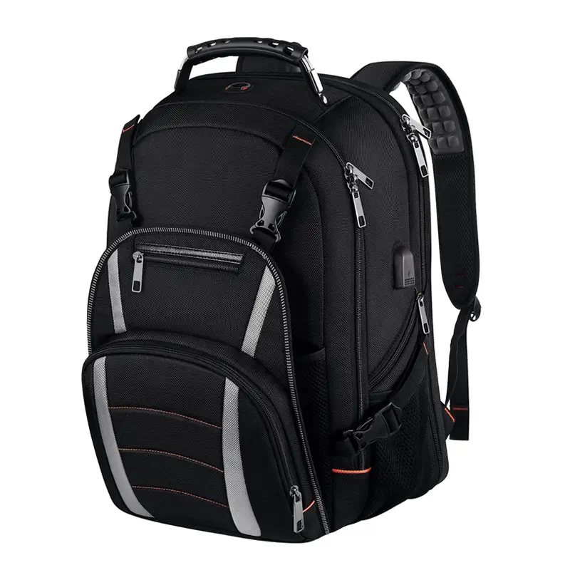 Trendy 17 inch laptop backpack waterproof nylon travel bag usb charging backpacks