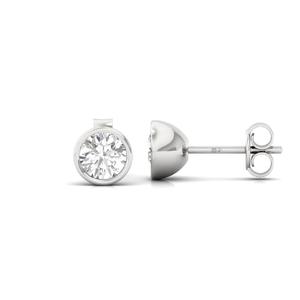 Boucles d'oreilles solitaires élégantes et étincelantes en or plaqué 10 carats avec diamant CVD de laboratoire de 0,47 ct, certifié IGI, design tendance, cadeau de bijoux - Product Image 4
