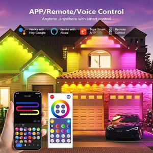 APP Control <span class=keywords><strong>Smart</strong></span> <span class=keywords><strong>LED</strong></span> <span class=keywords><strong>Strip</strong></span> Light RGBIC Permanente 100FT IP65 Impermeable para aleros al aire libre Decoración de bodas y vacaciones - Product Image 2