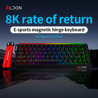 LDON New Mechanical 68-Key Laser Magnetic Axis RGB Backlit Ultra-Fast Aluminum Alloy Gaming Keyboard 8000Hz 0.01s Response