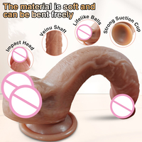 Ultra-Leidenschaftliches Erwachsenen-Silikon-Sexspielzeug Penis Anal Vibrator Dildo für Frauen Extra Starke Saugkraft Selbstbefriedigungs-Massagegerät