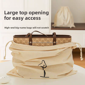 Petite pochette en mousseline de <span class=keywords><strong>coton</strong></span> biologique écologique personnalisée petit sac à cordon en toile calicot blanche avec logo imprimé - Product Image 5